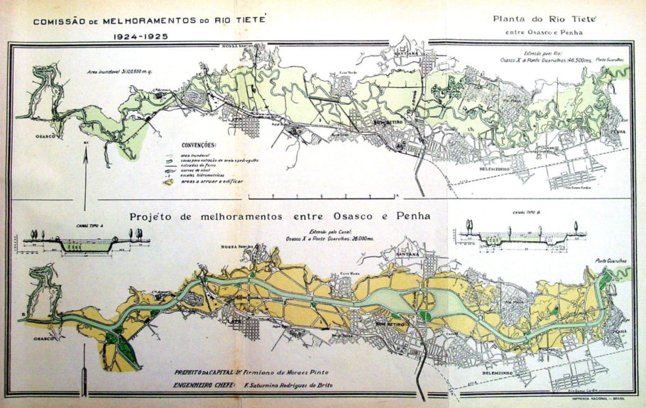 Projeto de Saturnino de Brito para o Rio Tietê