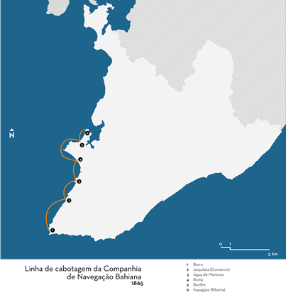 Linha de cabotagem da Companhia de Navegação Bahia em 1985